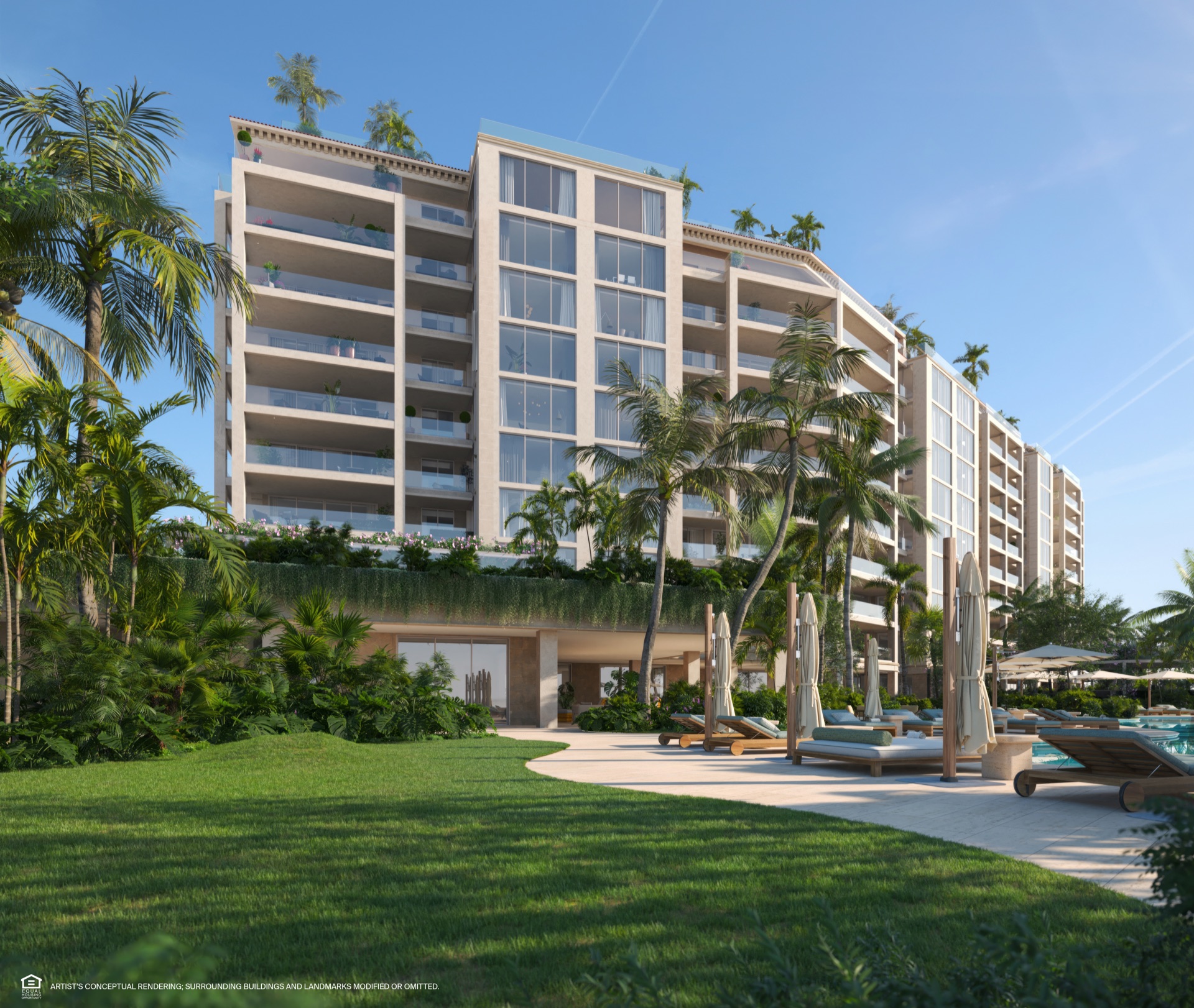 Six Fisher Island — The Residences. Ten-story waterfront tower on 6.5 acres and 650 feet of shoreline at the western tip of Fisher Island. Architecture by Kobi Karp, interiors by Tara Bernerd & Partners, landscape by Enea Garden Design. Developed by Related Group with BH Group and Globe Invest.